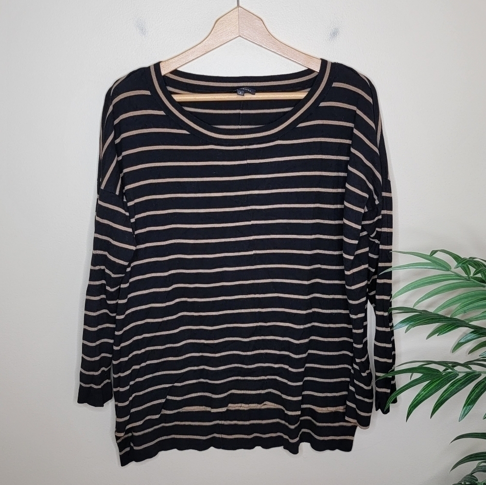 The Limited Tan & Black Drop Shoulder Lightweight Sweater Size Small